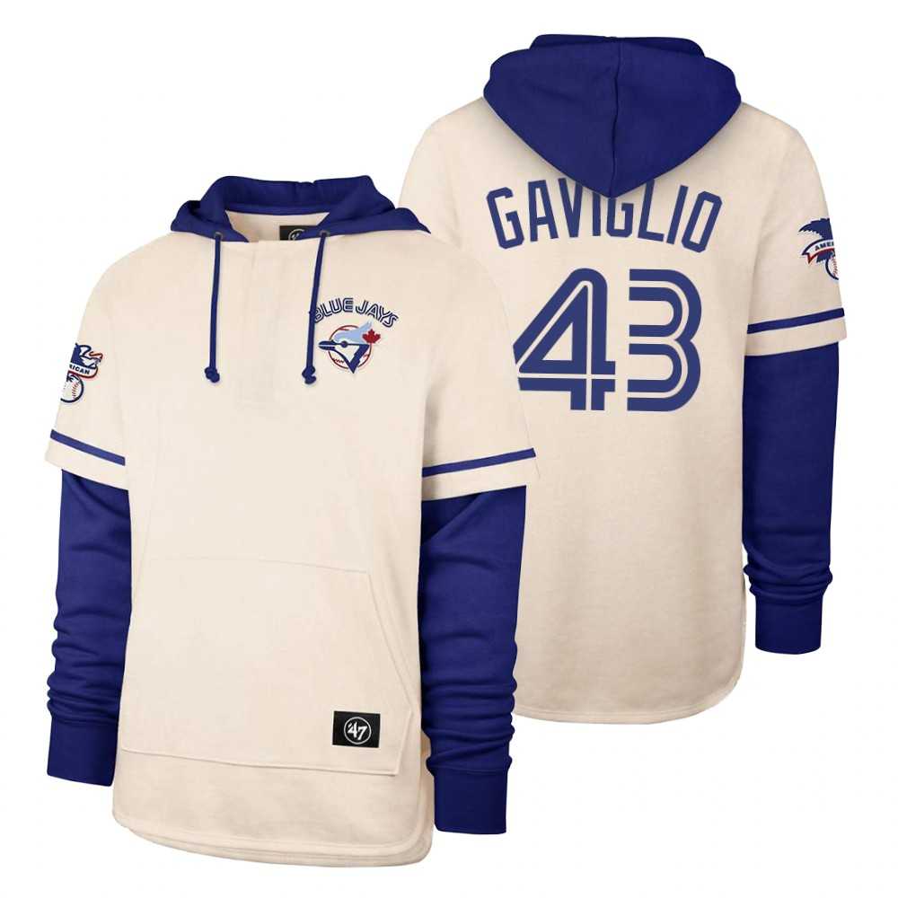 Men Toronto Blue Jays 43 Gaviglio Cream 2021 Pullover Hoodie MLB Jersey Men Toronto Blue Jays 43 Gaviglio Cream 2021 Pullover Hoodie MLB Jersey